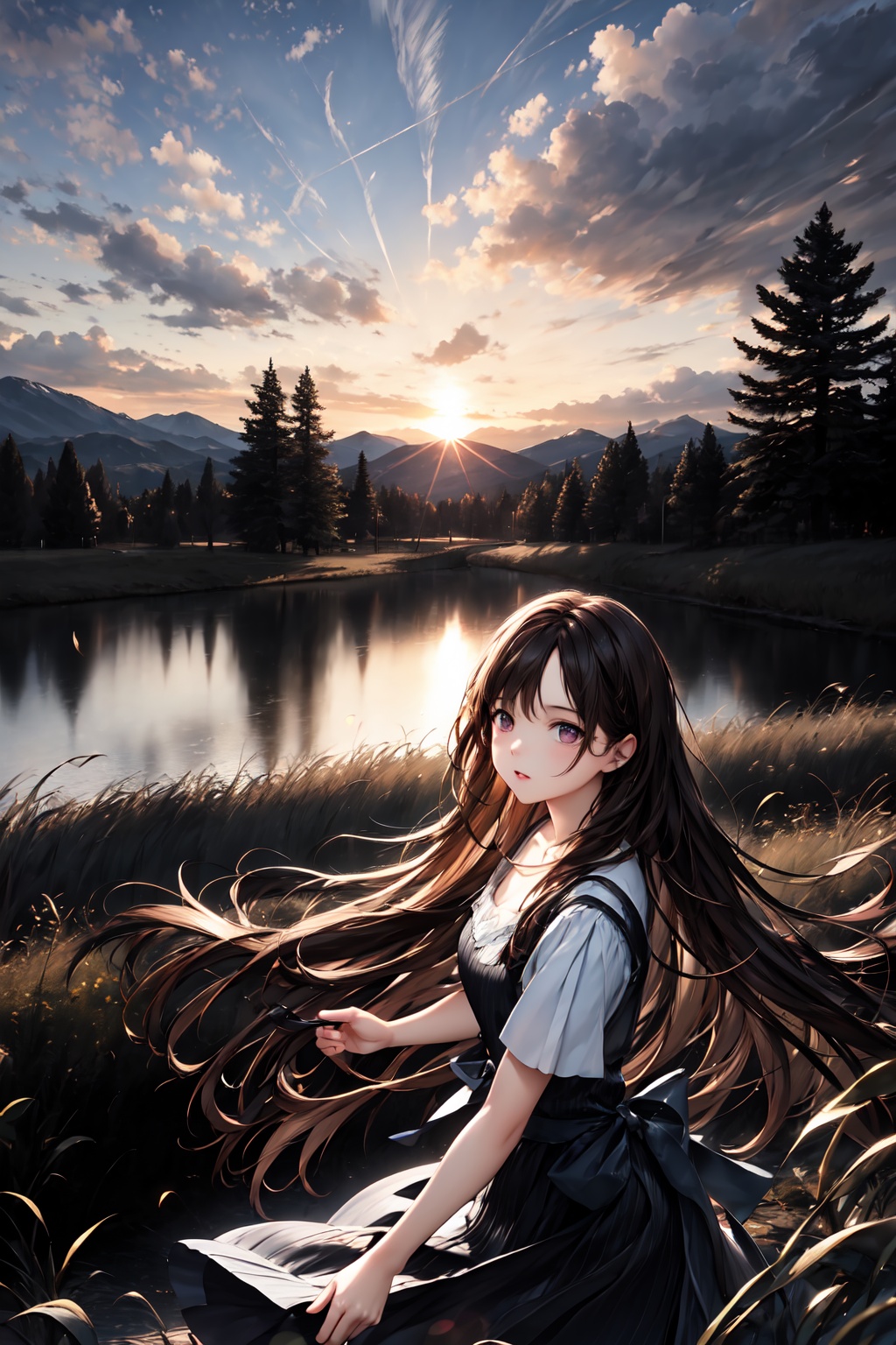 beautiful landscape,  sunset,  plain on Tensor.Art