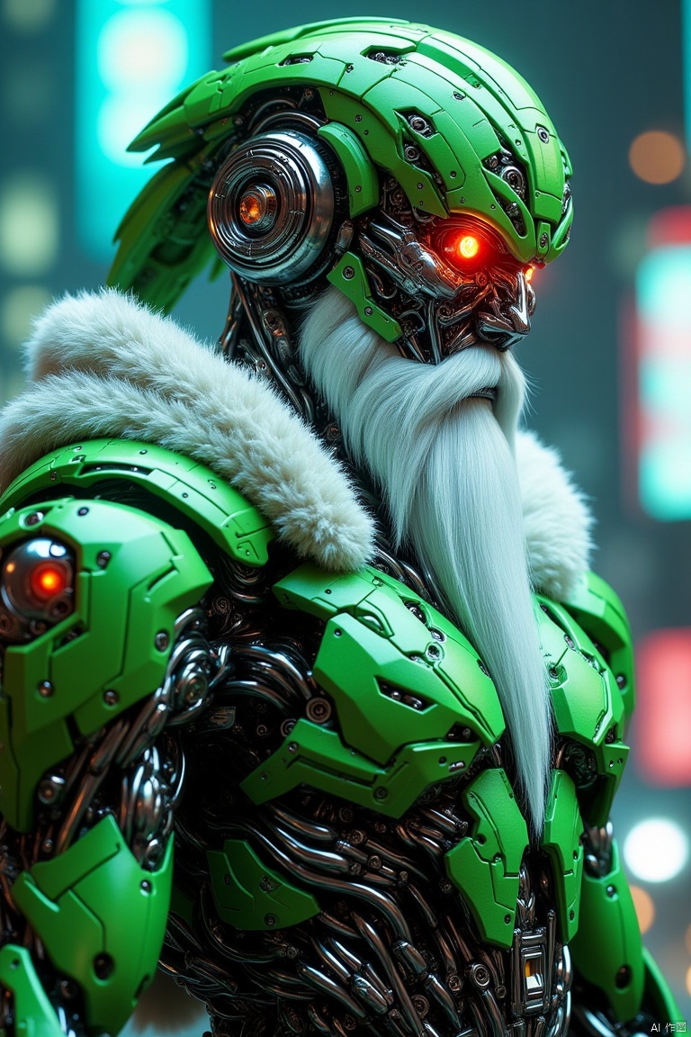 Cyberpunk style,  santa,  green outfit by 让AI更感性 on Tensor.Art