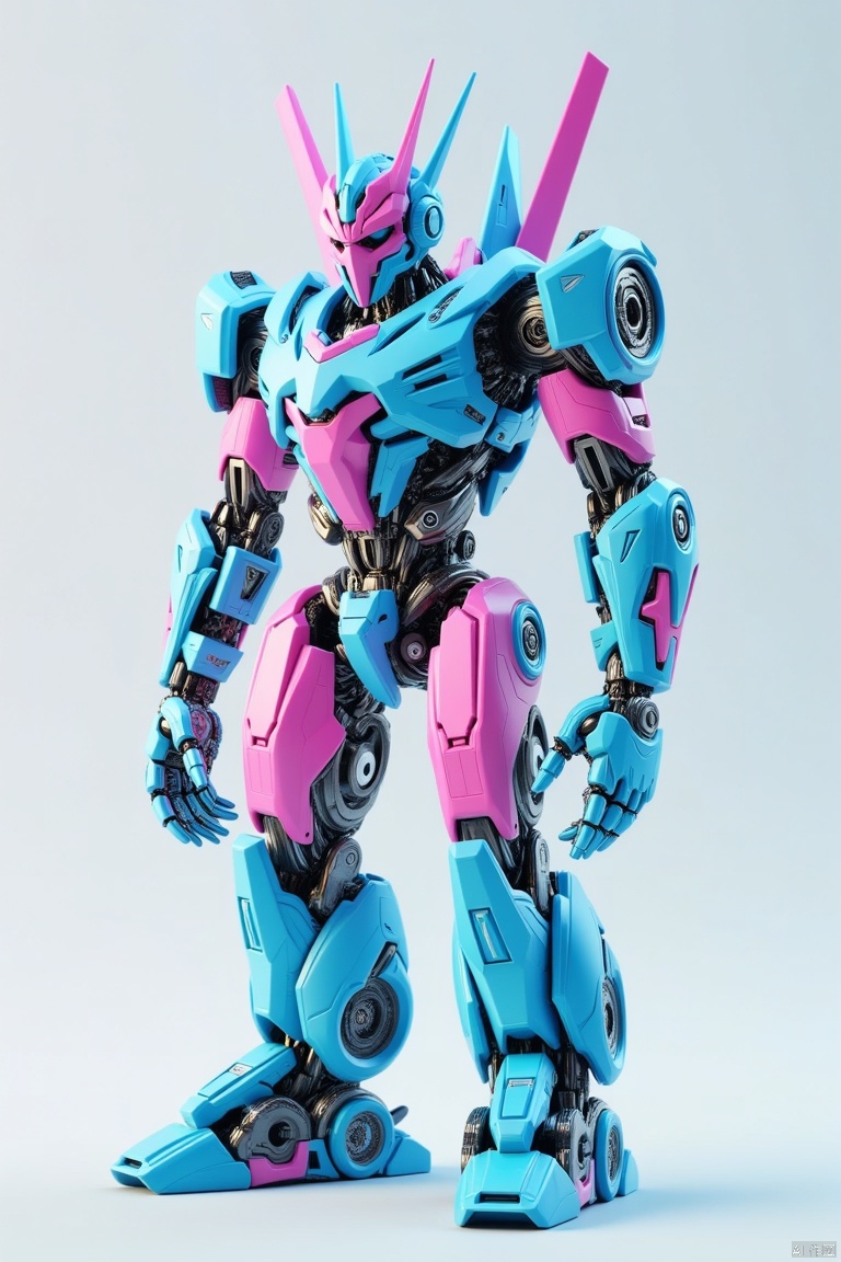 a cyan and light pink mech mouse ,  mechanical by 让AI更感性 on Tensor.Art