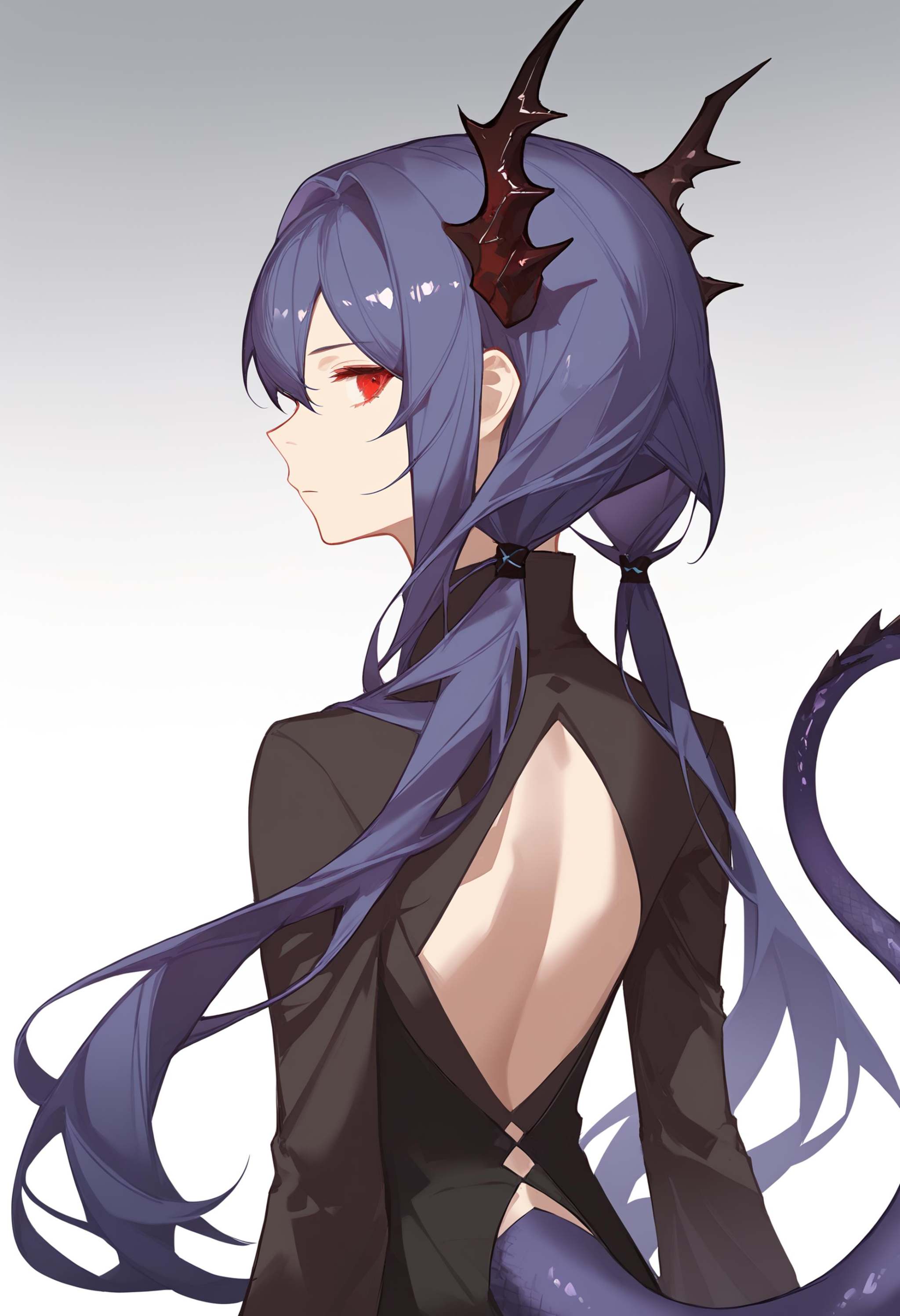 1girl,  solo,  horns on Tensor.Art