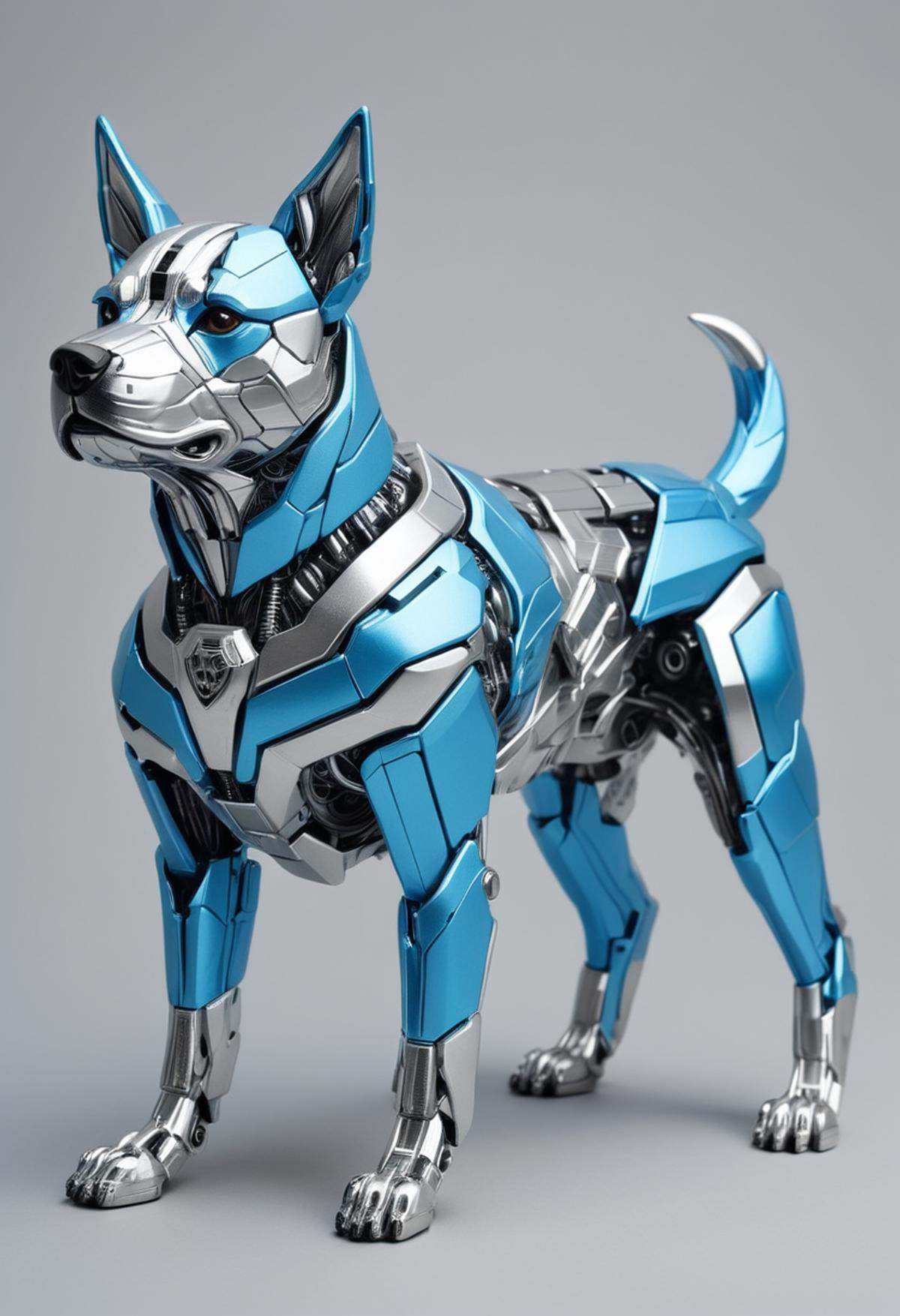 TransformersStyle Sky blue,  Silver,  dog body on Tensor.Art