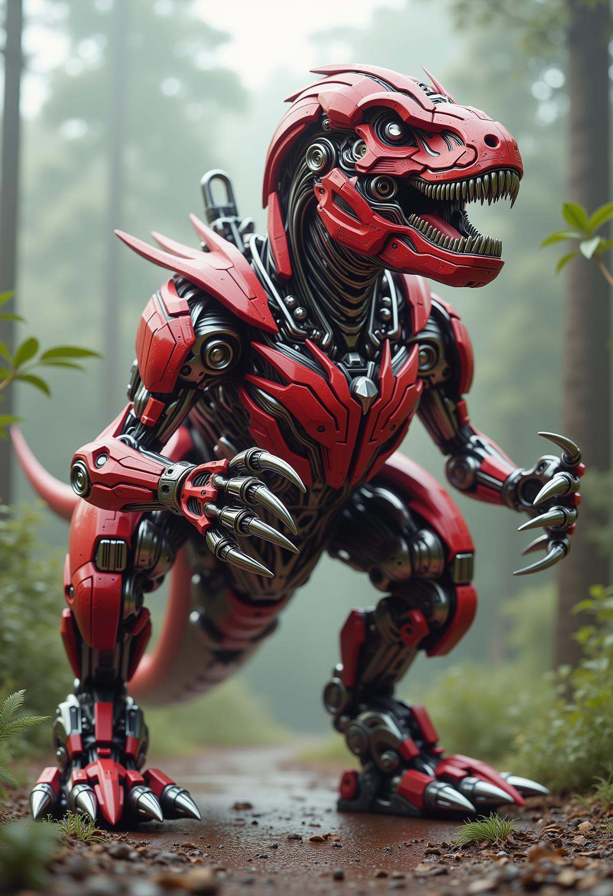 Robo-Raptor,  the Robotic Dinosaur = = ((Vivid,  HDR on Tensor.Art
