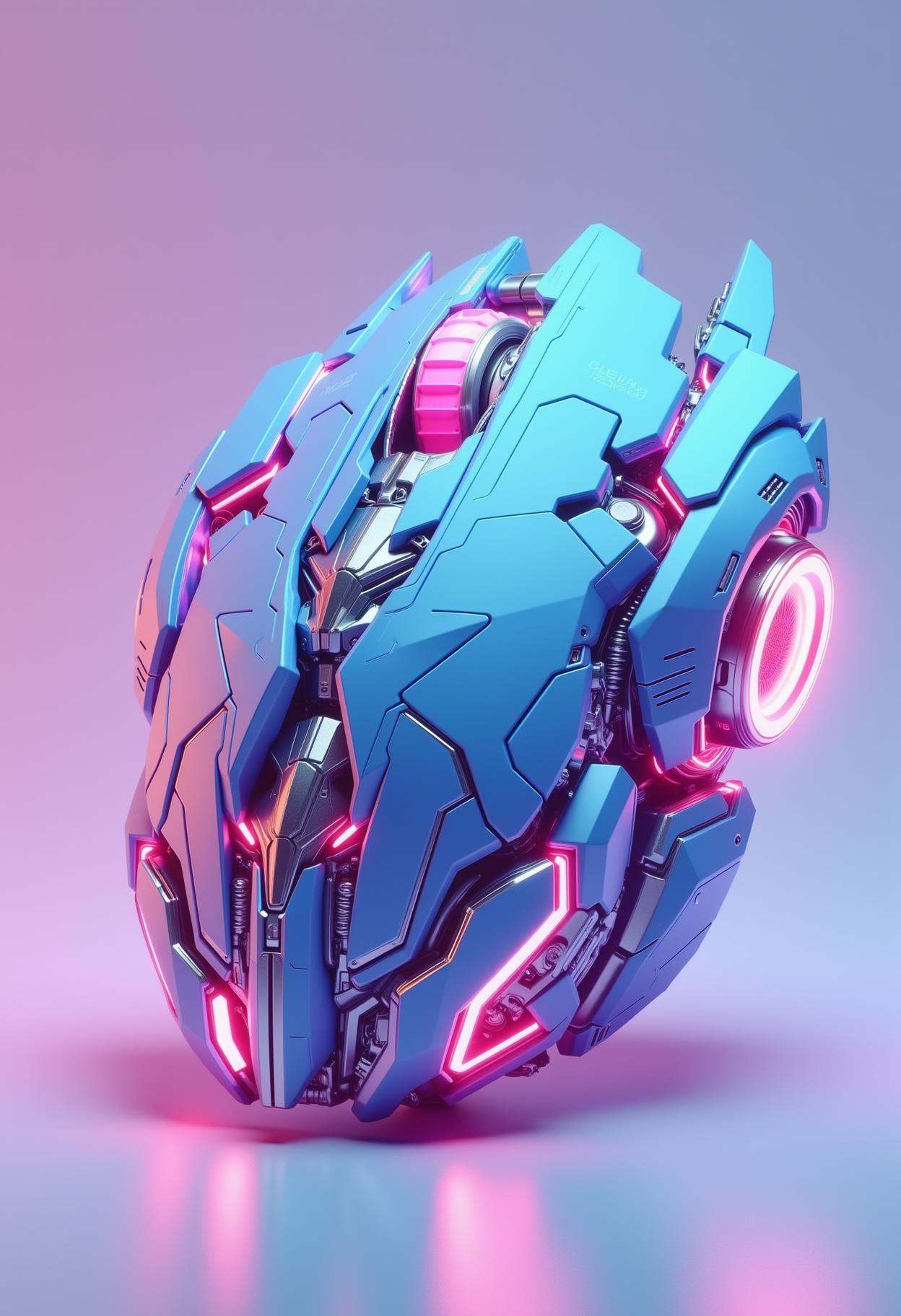 a cyan and light pink mech mouse on Tensor.Art