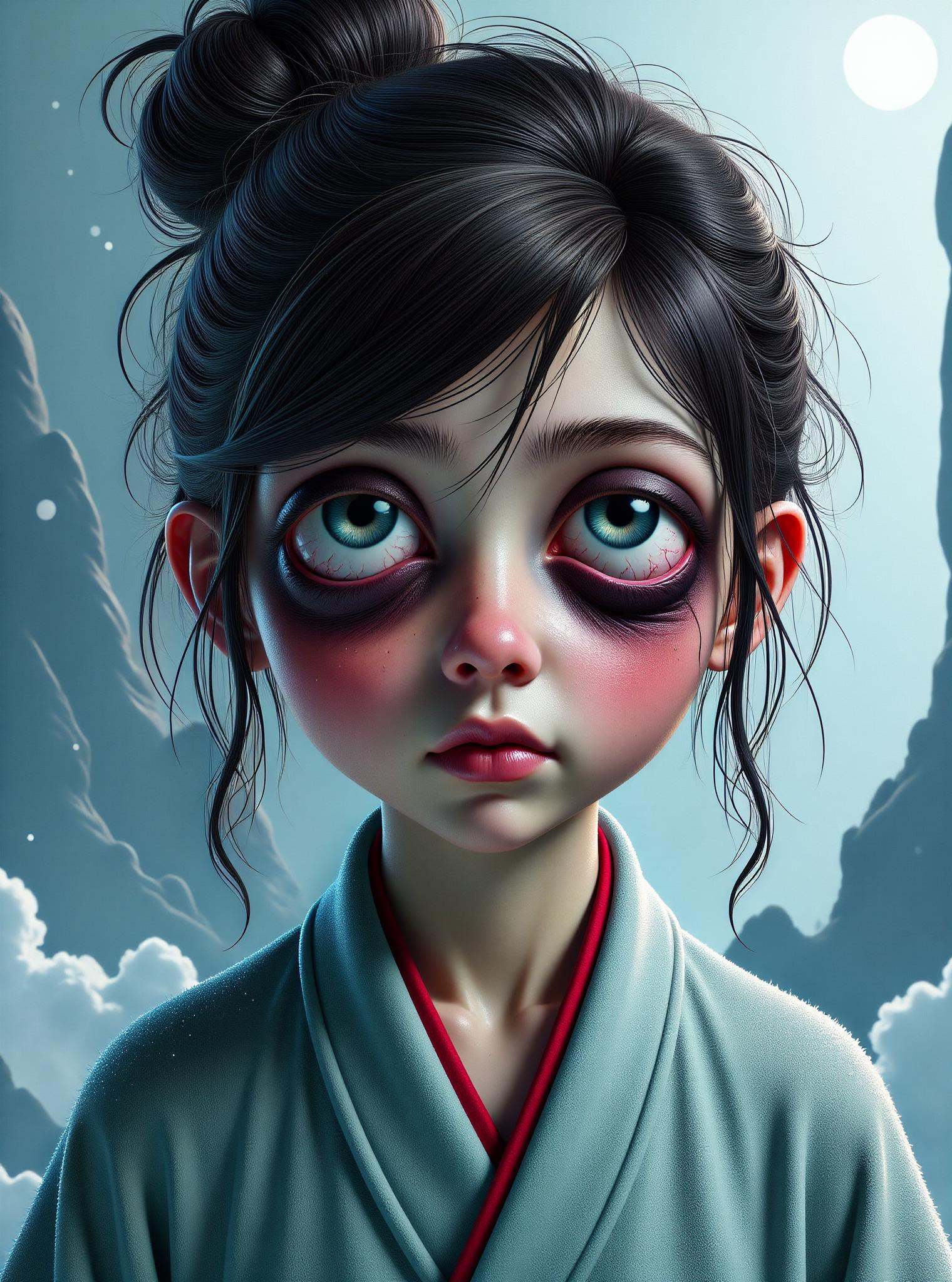 DonM1ns0mn14FXThe, digital illustration,big eyes, sfw,  scaled hydrodynamic shadowy japanese elongated Yinglong,   crystal