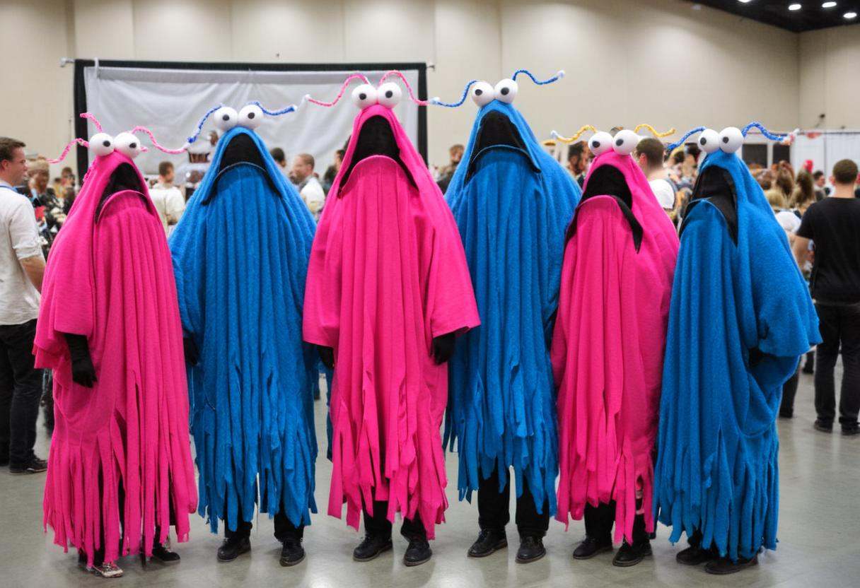 YIPYIP COSPLAY WITH PEOPLE WEARING YIPYIP COSTUMES AT YIP YIP CONVENTION on Tensor.Art