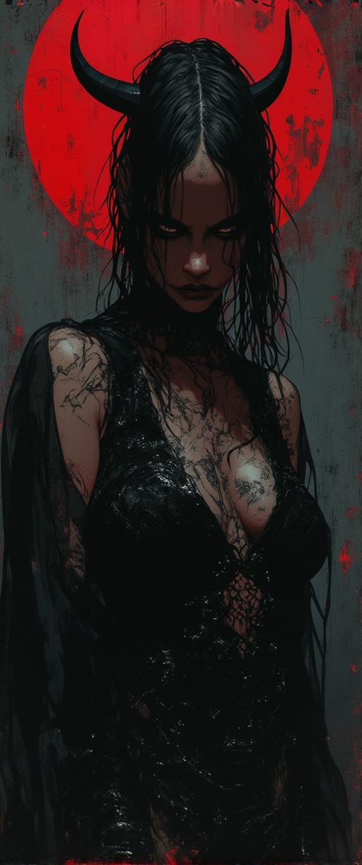 a crazy evil vapire woman on Tensor.Art