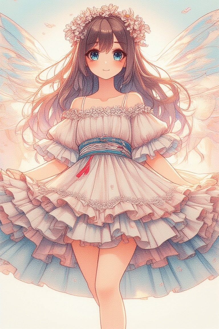 In this breathtaking 8K animated masterpiece,  a serene anime-style girl with long black hair cascading down her back like...
