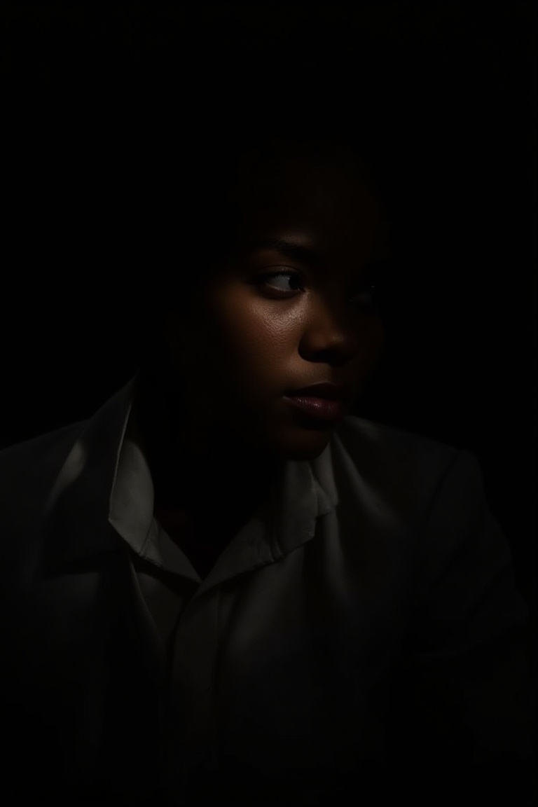 An African woman,  with her jawlines highlighted,  wearing a minimalist jacket on Tensor.Art