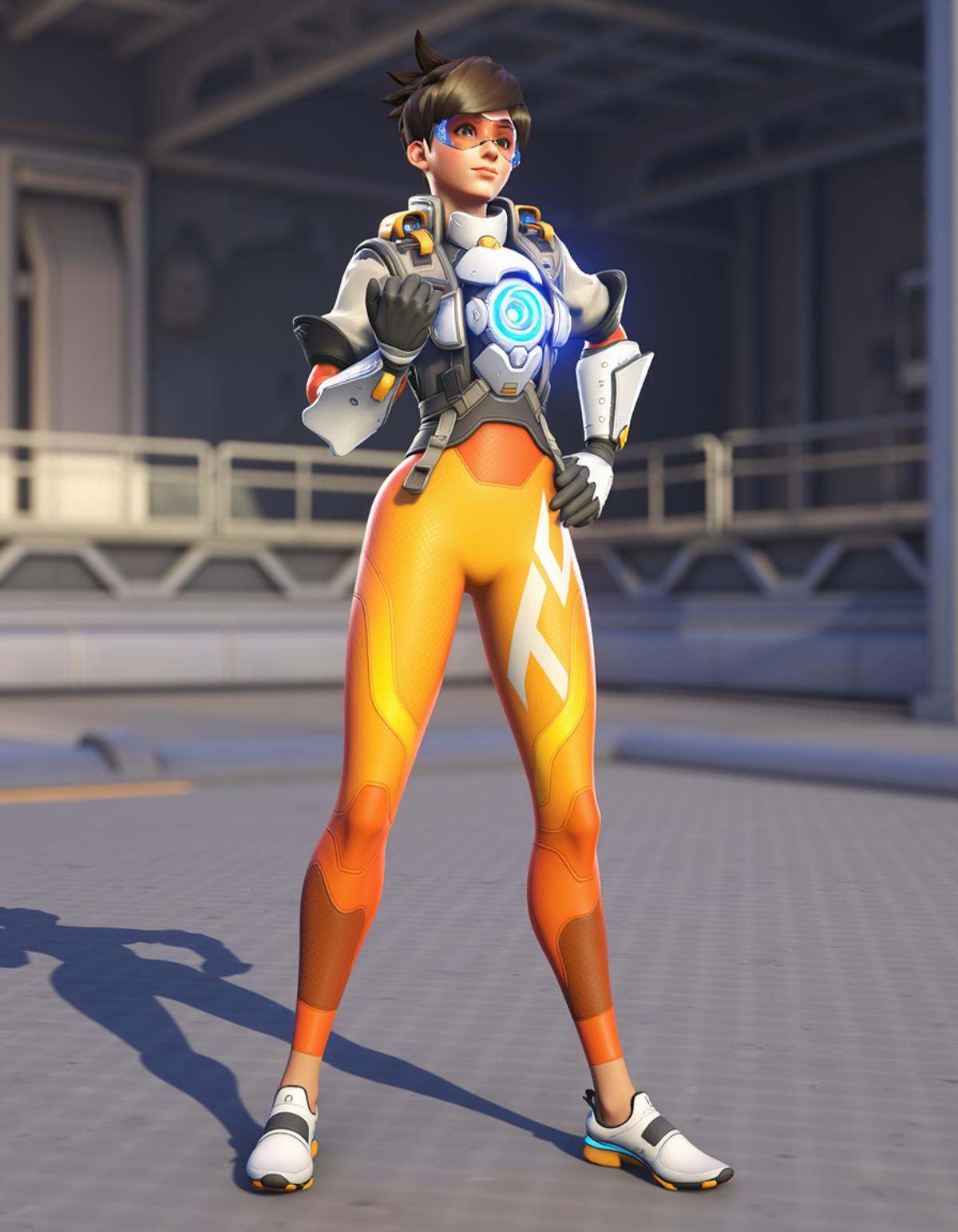 Tracer stand at standard pose,  goggles on Tensor.Art