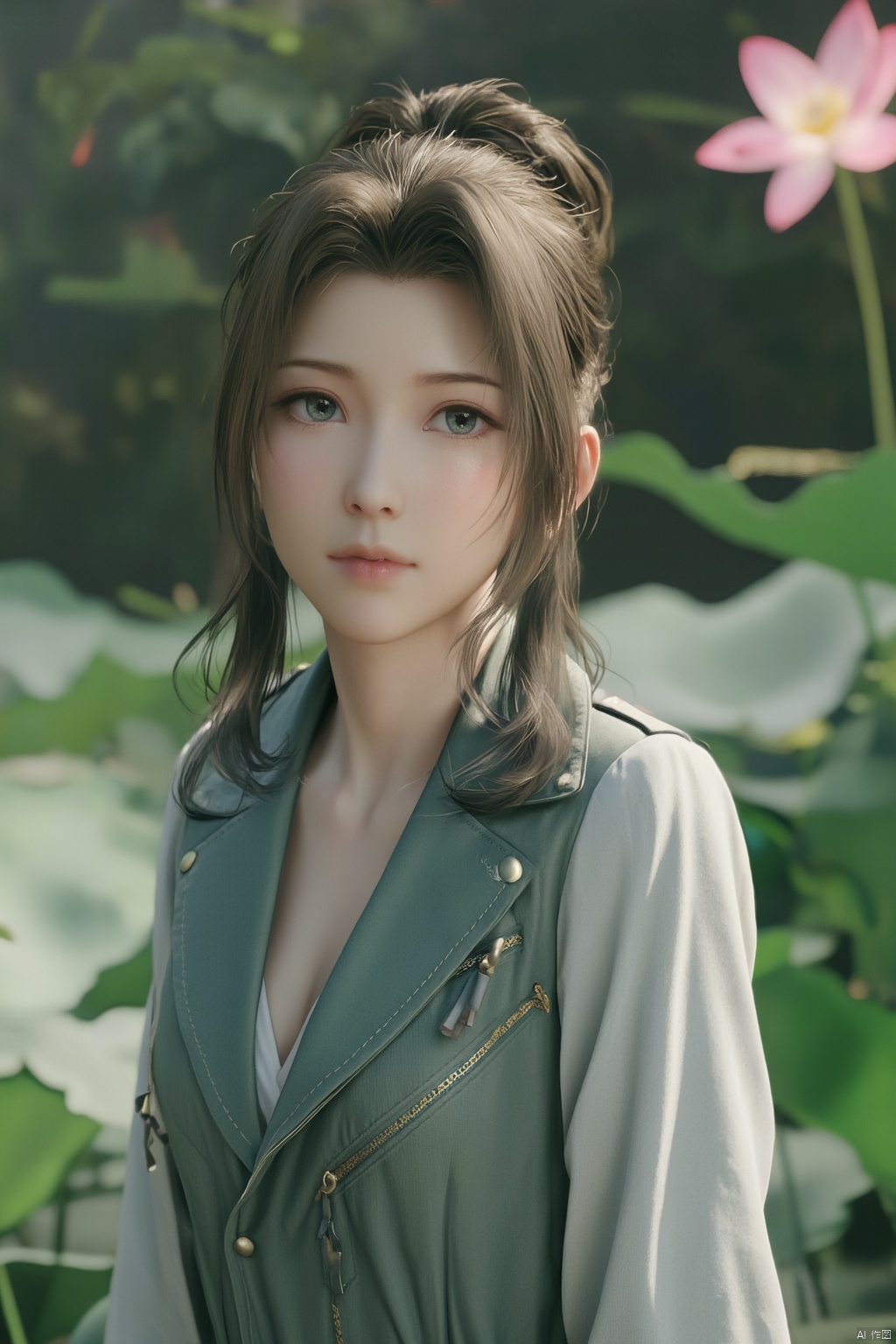 Best quality, Realistic, photorealistic, masterpiece,1girl,Xyuanyao,(big breasts:1.89),(Lotus, lotus pond:1.3),,Xyunxiao,(big breasts:1.99),Xxiaolongnv,Xyuanyao,Xtifa,XAerith