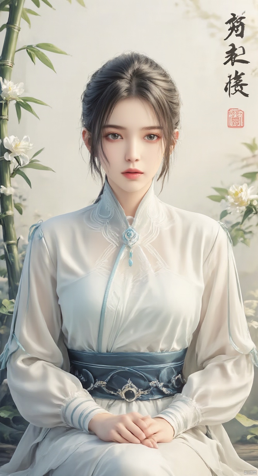 score_9,score_8_up,score_7_up,
masterpiece,best quality,AFLY,Splashing tea fragrance,The female poet,XUER gufeng,ancient chinese poetess li qingzhao,white hanfu light yarn skirt,curvy,elegant  sitting posture,take the scroll,,ink bamboo branches and lotus leaves scroll,bamboo leaves drifting,the perfect hand,,raising your head with your eyes closed,