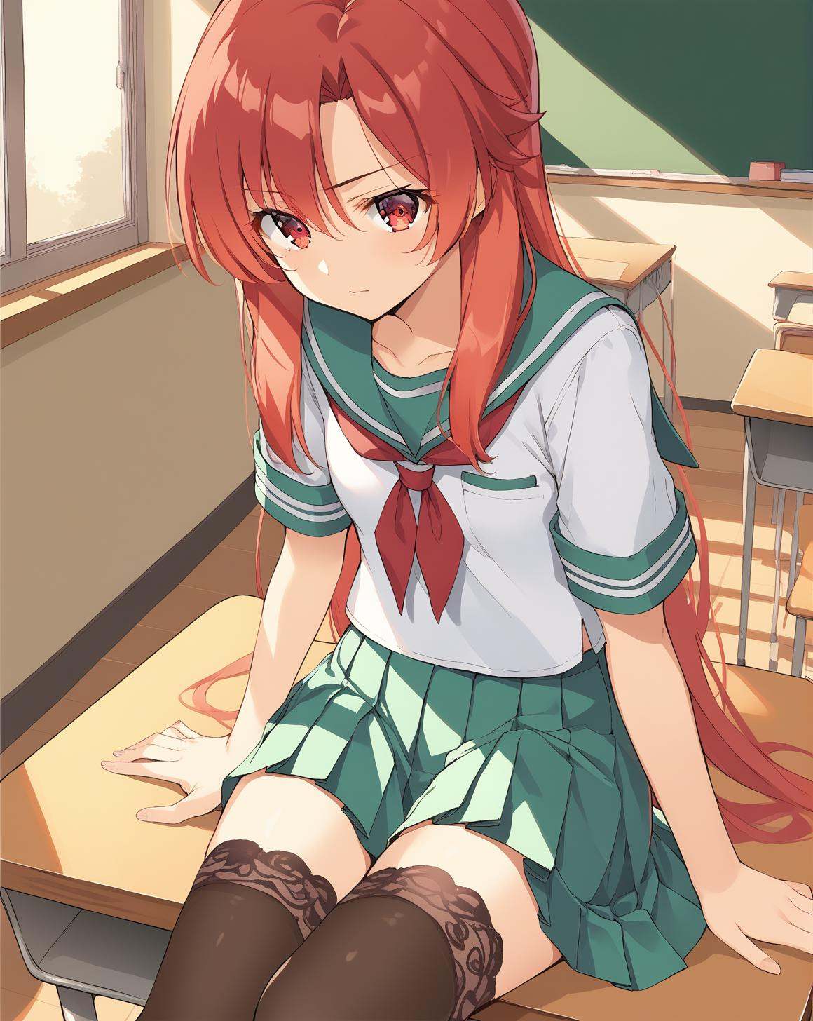 lisara restall,  red eyes,  red hair on Tensor.Art