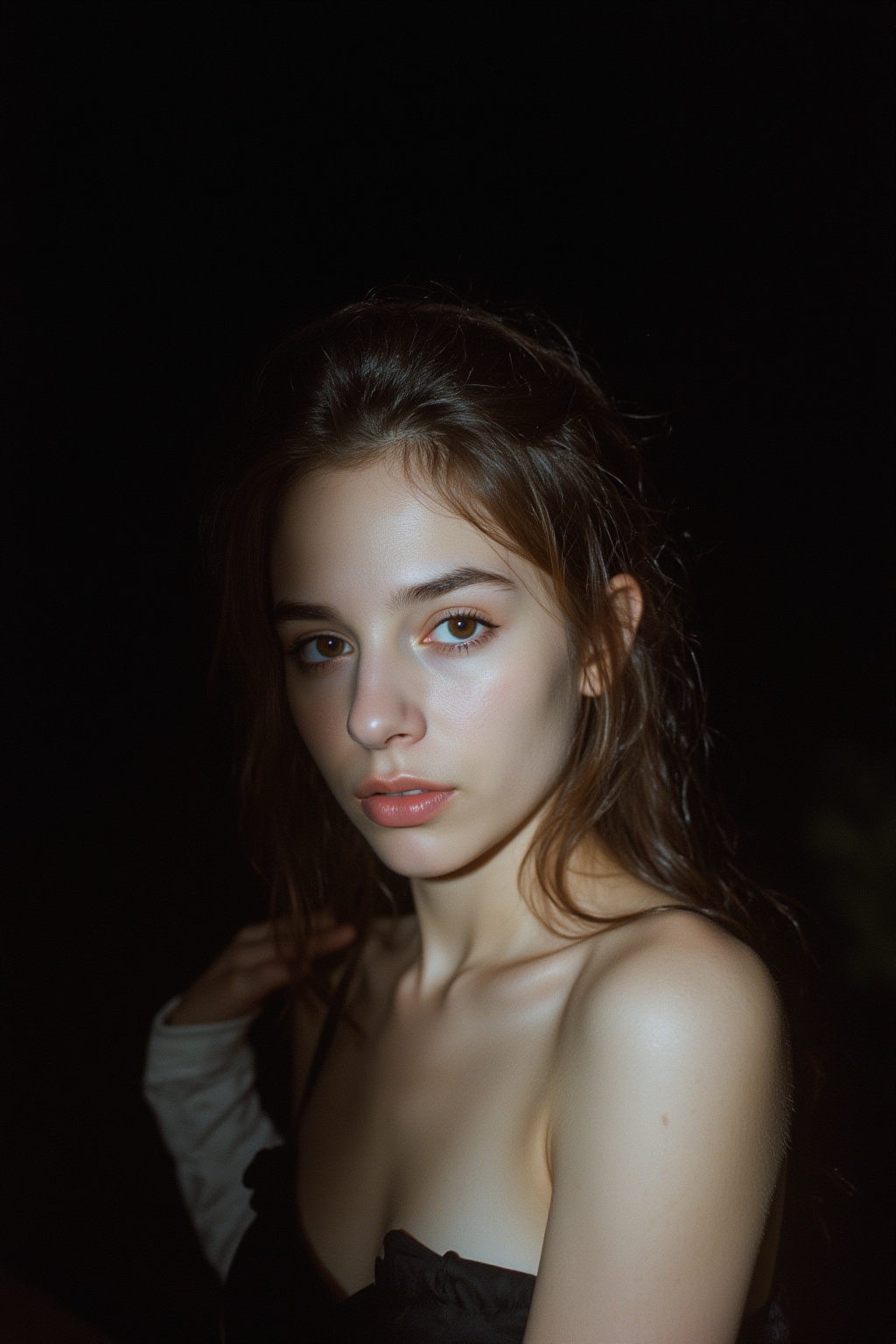 analog film photo Deep photo,  beautiful woman ,  close up on Tensor.Art