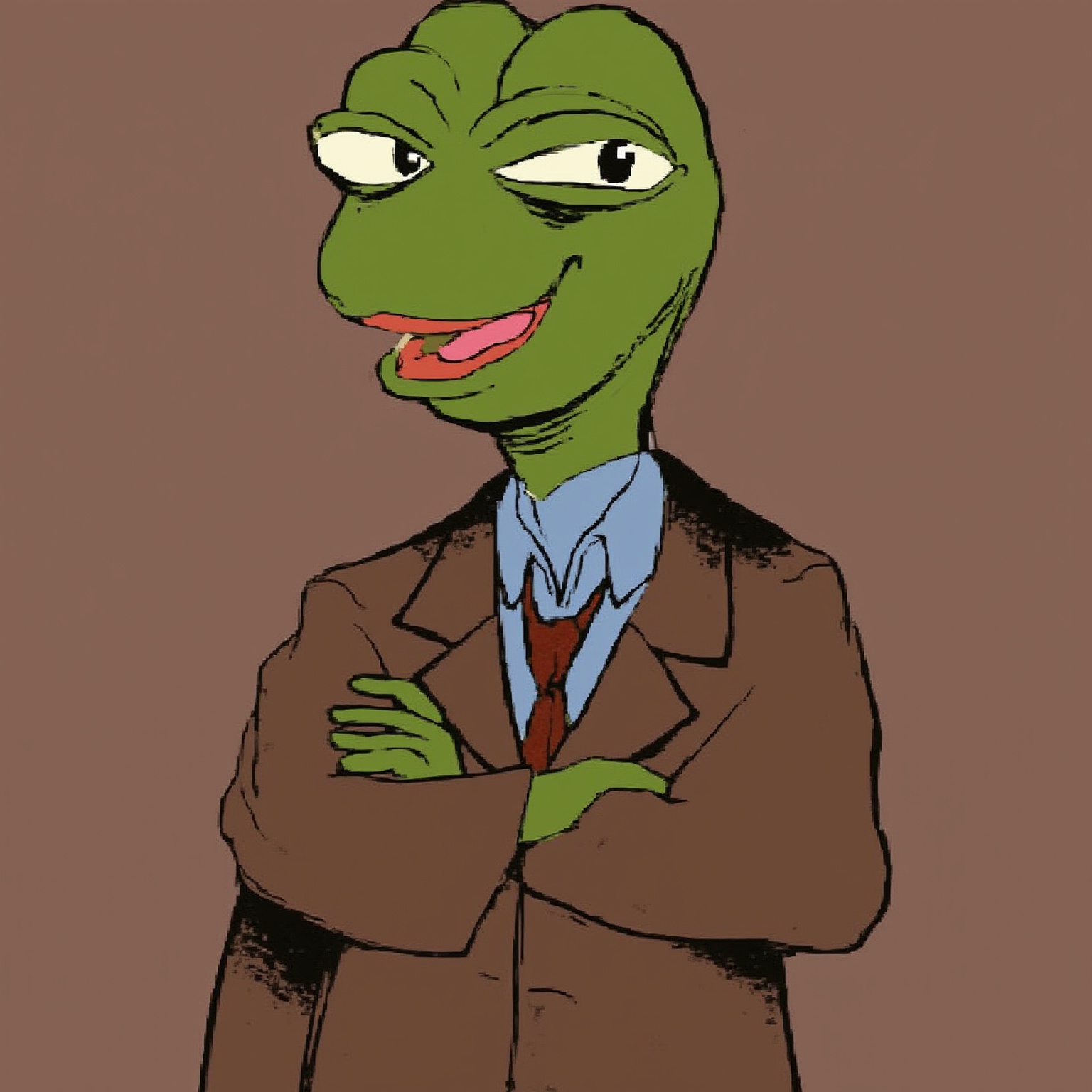Pepe meme, Smile, Suit,