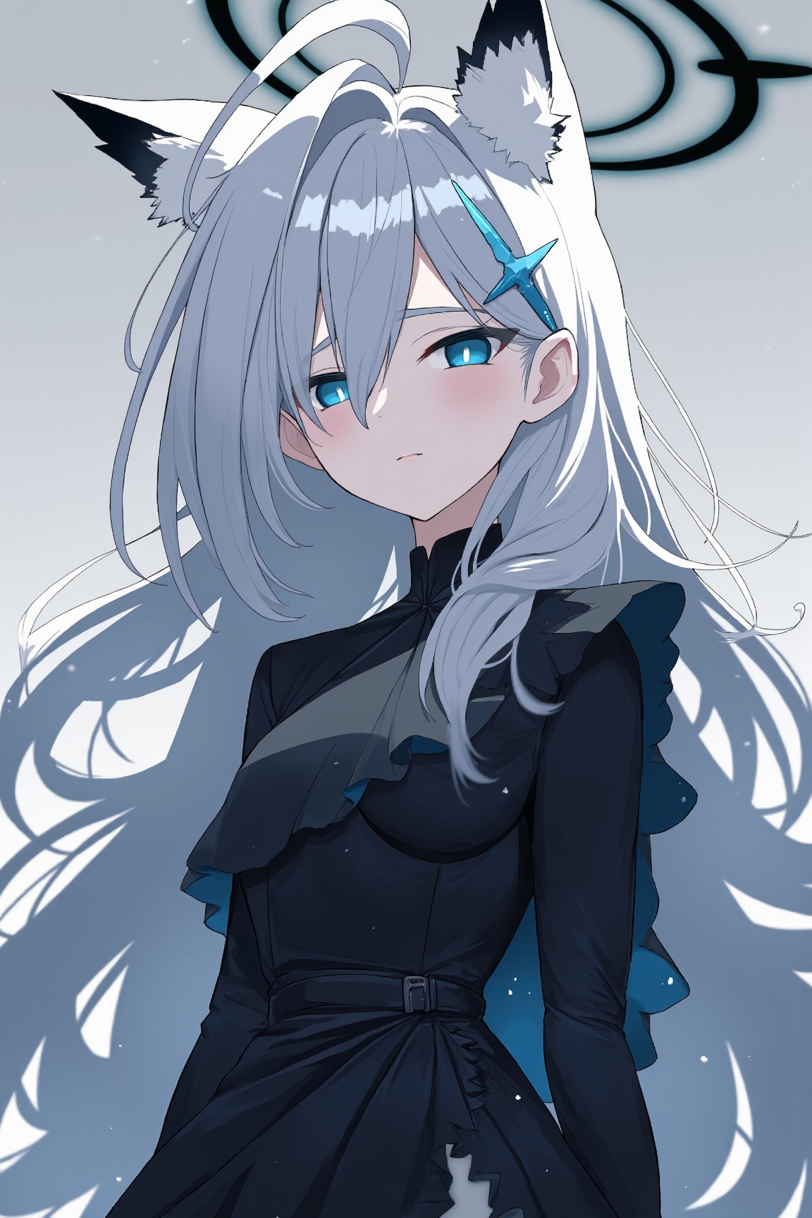 Shiroko_Terror_Ai,  a girl with wolf ears,  animal ears on Tensor.Art