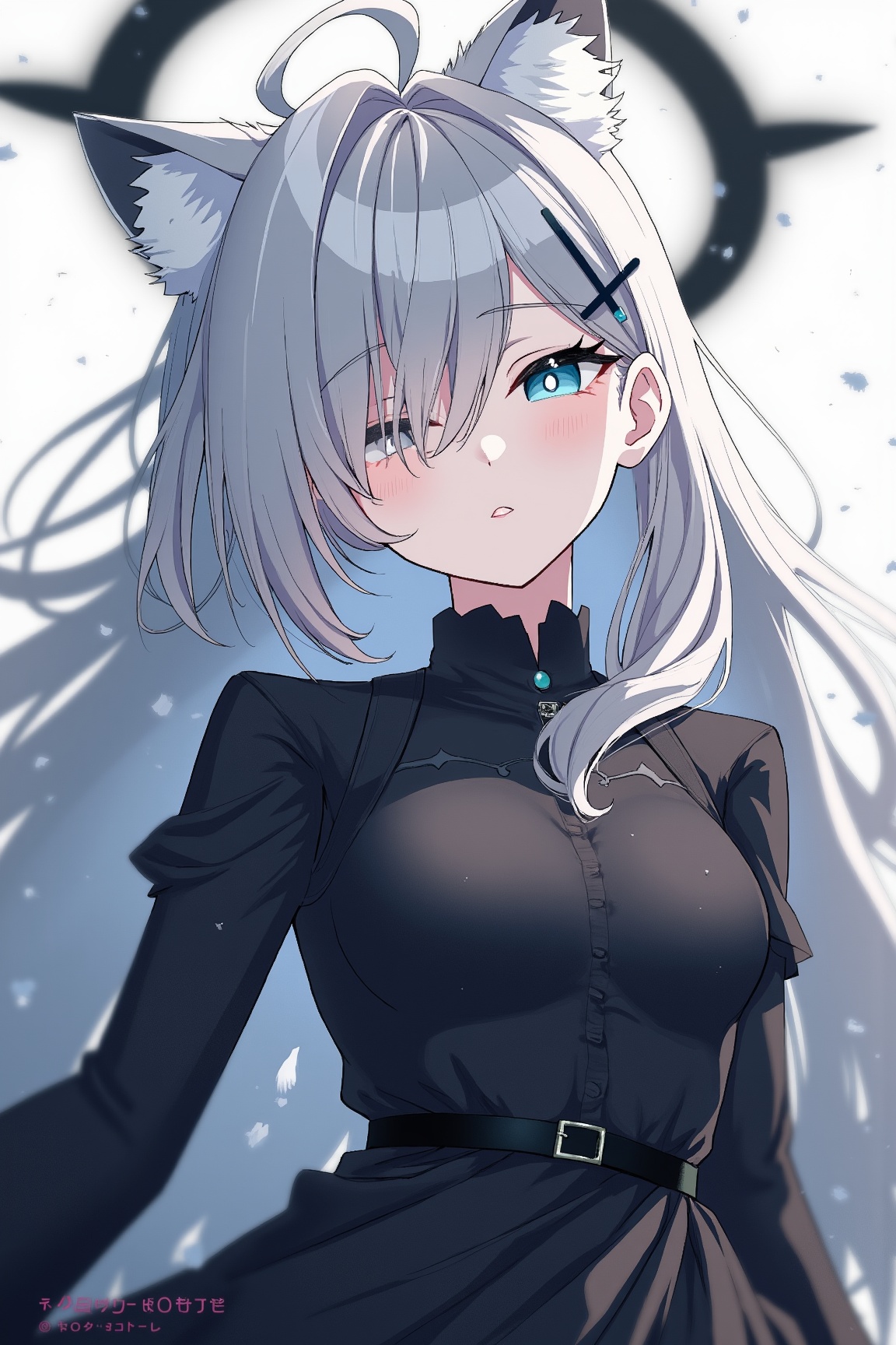 Shiroko_Terror_Ai,  a girl with wolf ears,  animal ears on Tensor.Art
