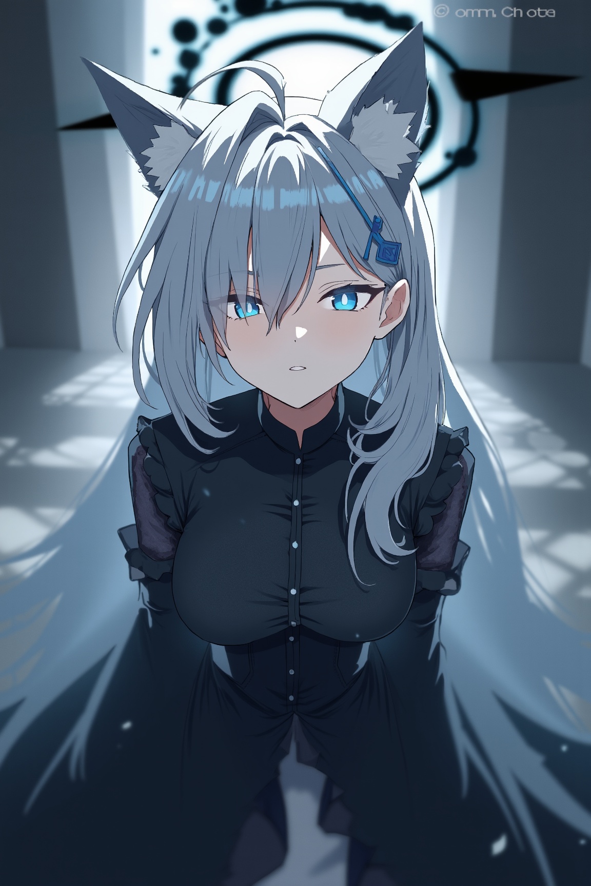 Shiroko_Terror_Ai,  a girl with wolf ears,  animal ears on Tensor.Art