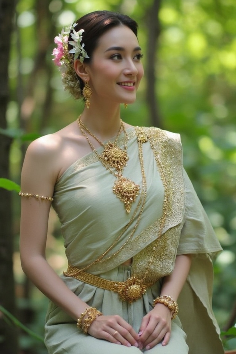 Portrait of Thai girl ,  slim body shape,  navel on Tensor.Art
