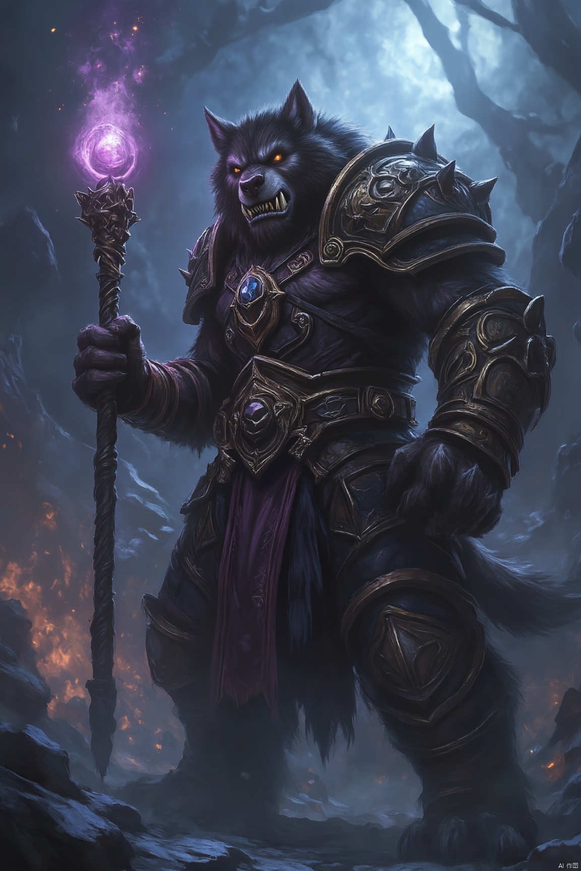 world of warcraft, werewolf, warrior, armor, real, cg, mage, wand