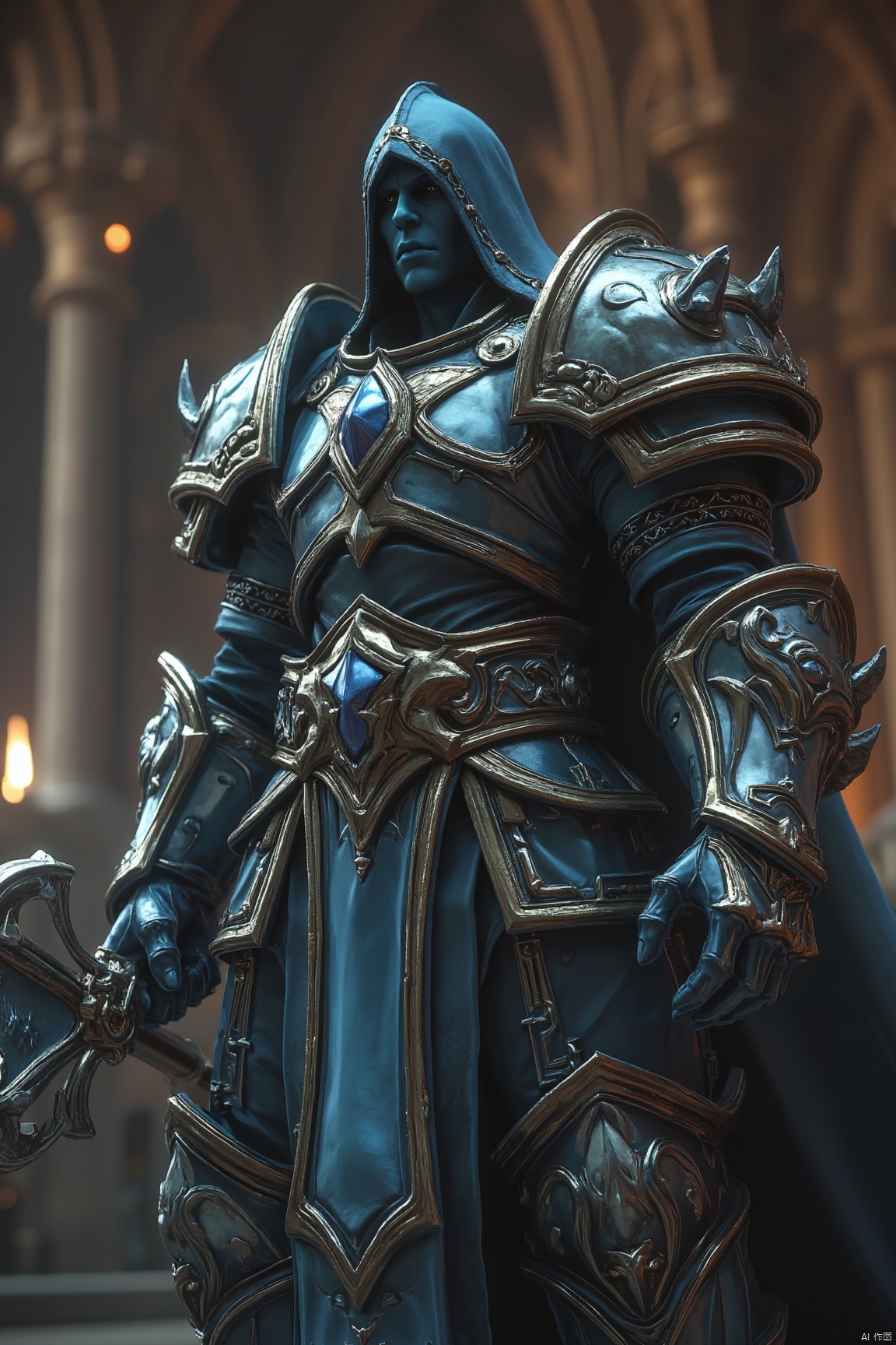 World of Warcraft, people, silver armor, shine, reflection, refraction, cg rendering, movie lighting, paladin