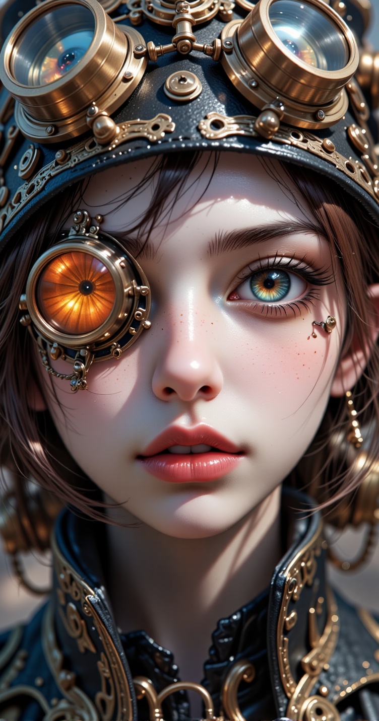 girl with one eye patch,  steampunk style,  crazy scientist on Tensor.Art