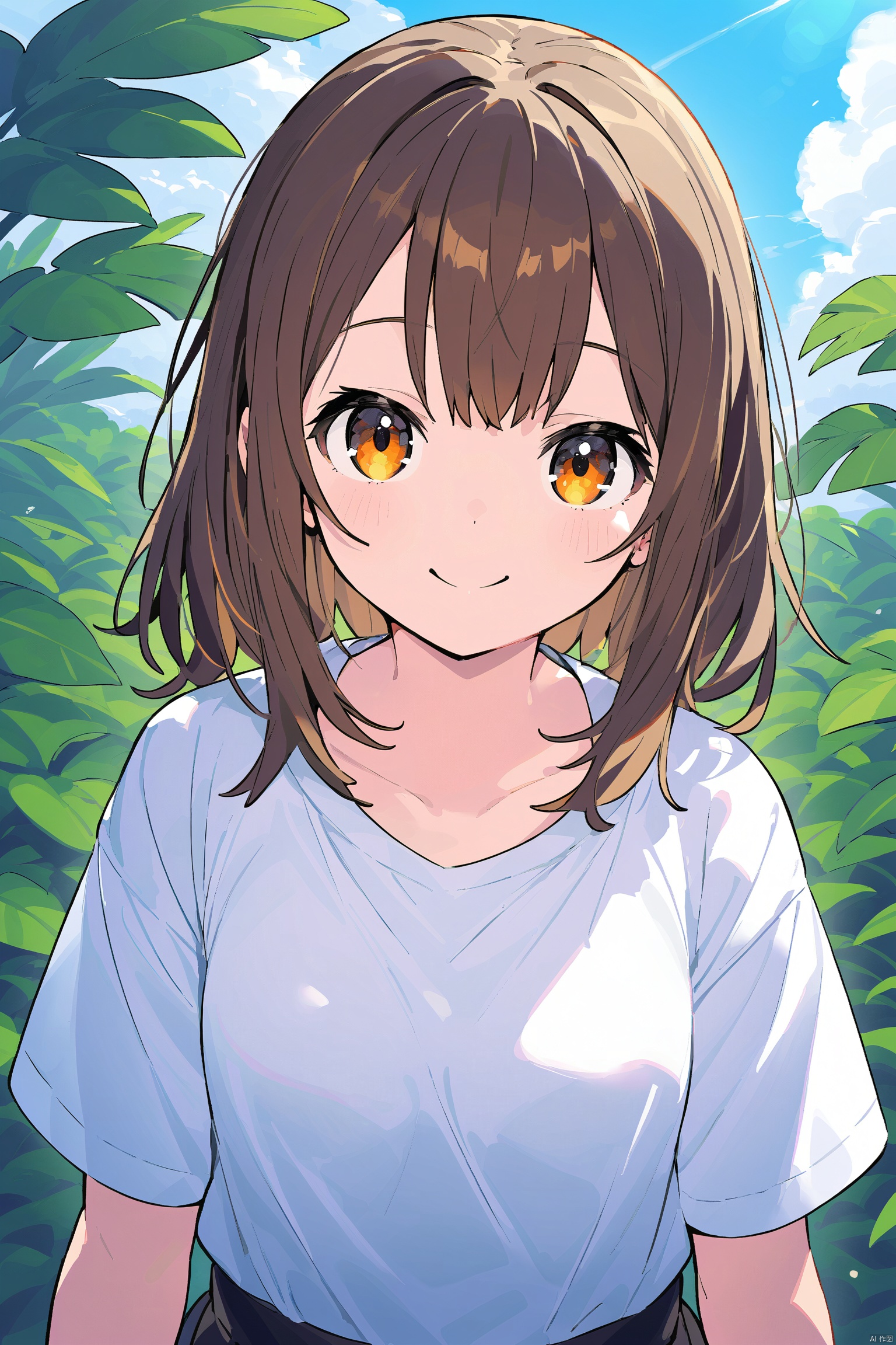 1girl,  brown_hair,  outdoors by 叫我浅笑大人就好了 on Tensor.Art