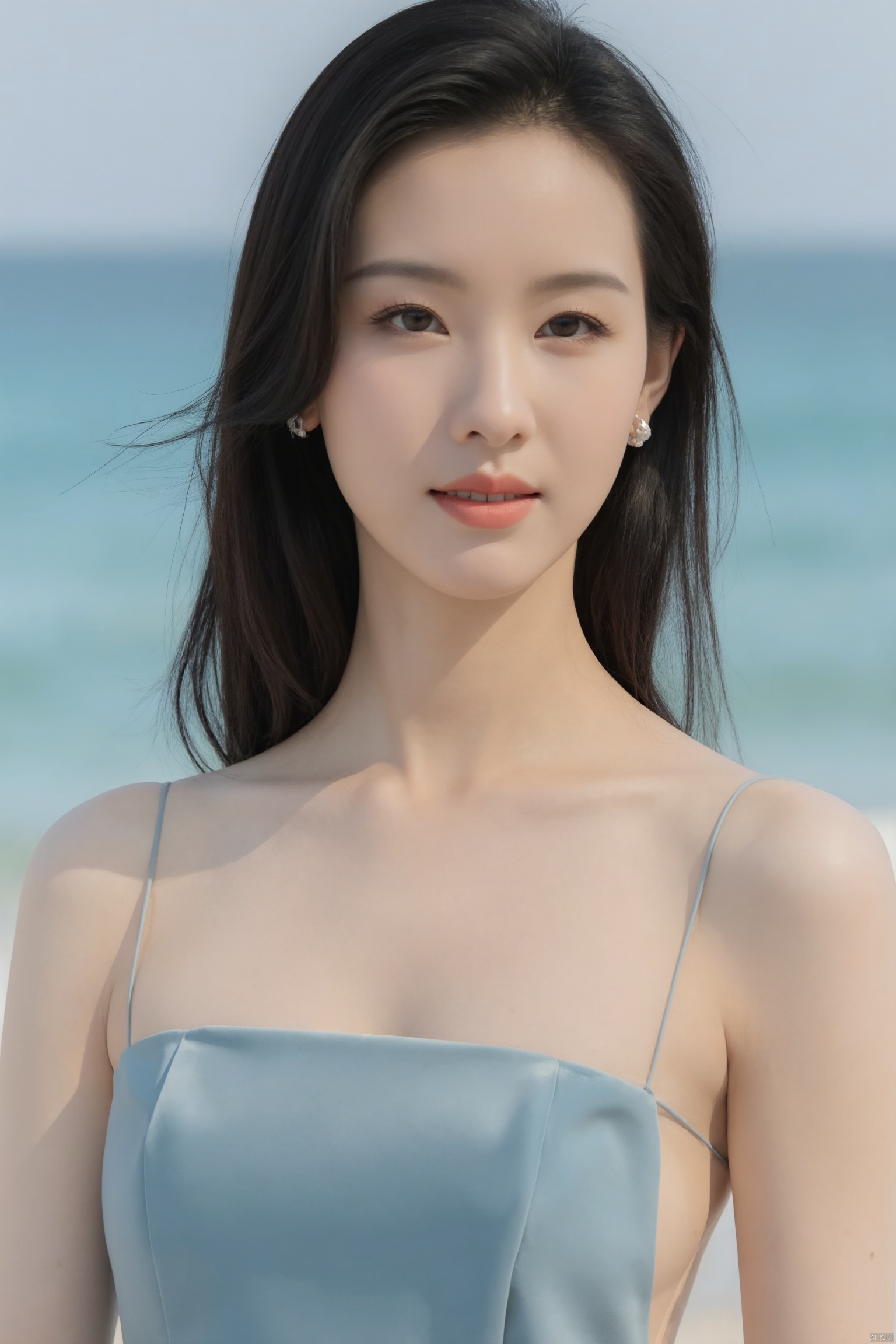 tianhai girl,photograph,A beautiful 18-year-old Chinese girl cloth a blue one piece On the beach again ,Looking at you with affectionate eyes,exuding the atmosphere of youth and loneliness,film stock,realism,realistic emotions,realistic light and dark relationships,realistic light and shadows,extreme details,realistic skin conditions,8K ultra-high definition,award-winning photography,masterpiece,best quality,


