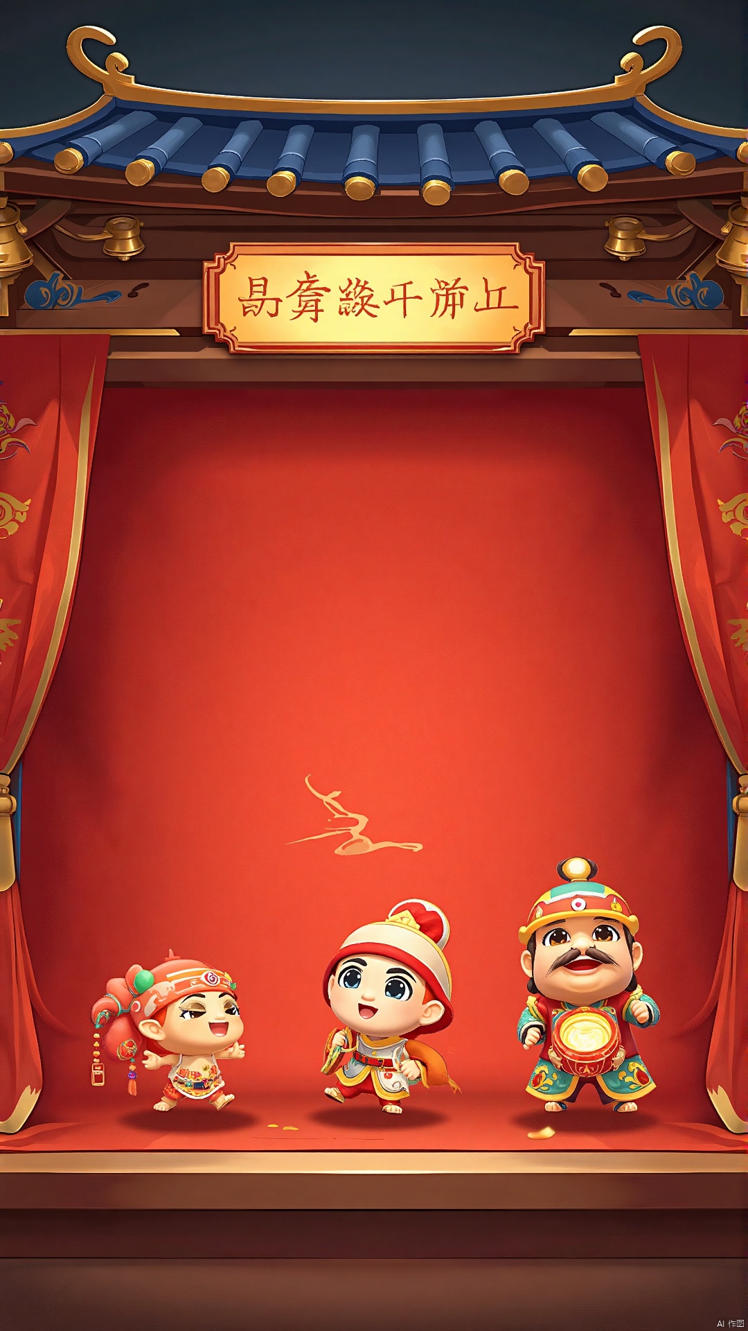 The interface of the Cartoon mall is designed with an ancient Chinese opera stage as the frame,and the roof of the stage is topped with carved beams and painted buildings. The eaves corner is decorated with bronze bells and paper-cut,which is full of traditional folk customs. The plaque in the center reads "Stage Collection",and the stage is set against a red satin curtain embroidered with dragon and phoenix patterns. The product display area is designed as a role modeling display on the stage,and each product is presented by a Q-version puppet,standing in the middle of the stage. When players click on the puppet product,the curtain slowly opens to reveal the detailed product information behind the puppet,accompanied by a piece of opera gong and drum. The overall design of the interface is unique to traditional cultural charm,with both fun and visual impact,