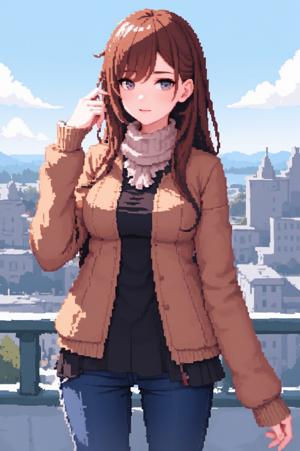 1girl,  brown hair,  full body on Tensor.Art
