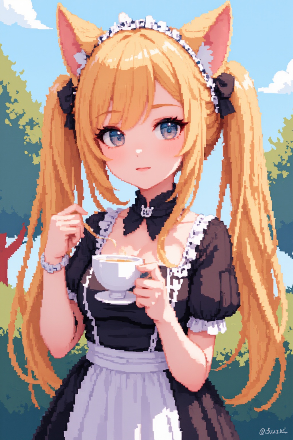 cute girl,  cat girl,  blonde hair on Tensor.Art
