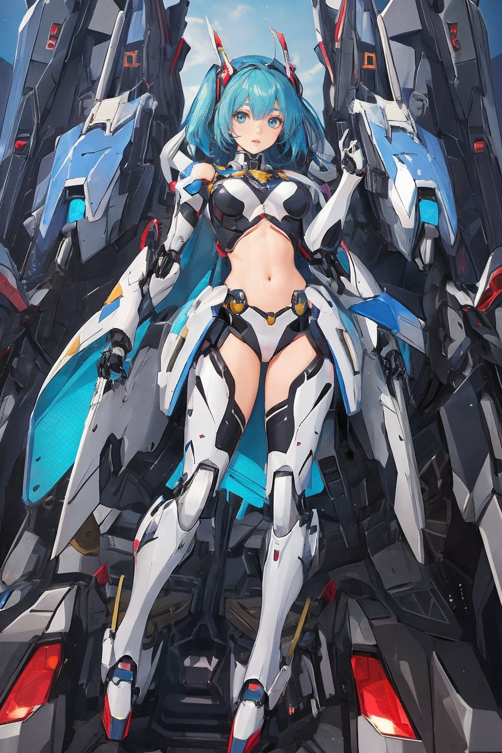 1girl,  (((mecha))),  cutout above navel on Tensor.Art