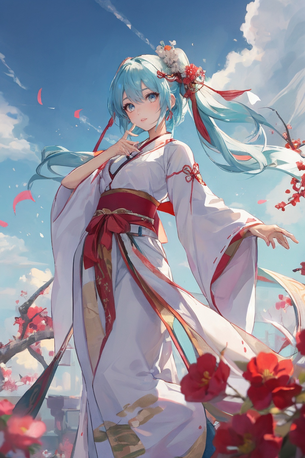 1girl,  (((hanfu))),  cutout above navel on Tensor.Art