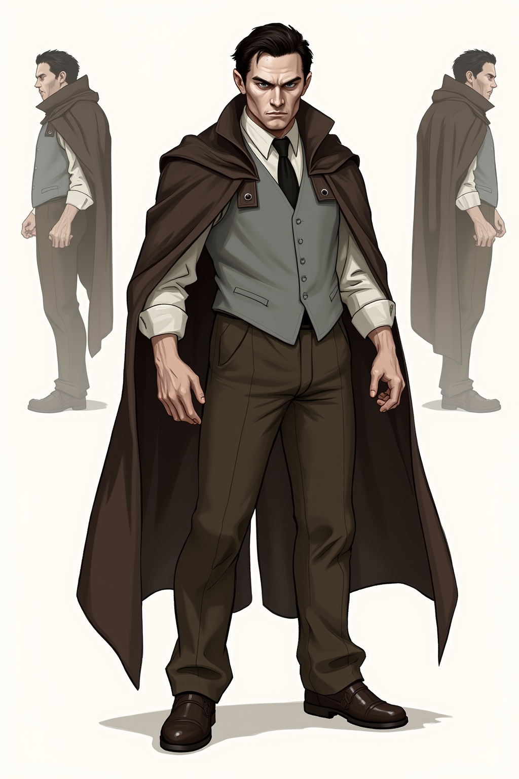 reference sheet,  drawn in 5 different angles. multiple views,  upper body on Tensor.Art