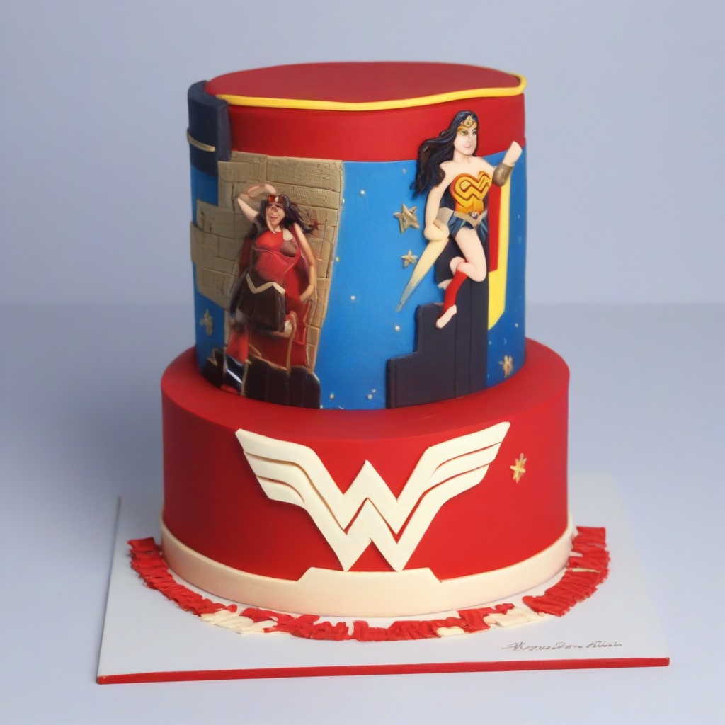 cupc@kes,  birthday cake of a wonder woman on Tensor.Art