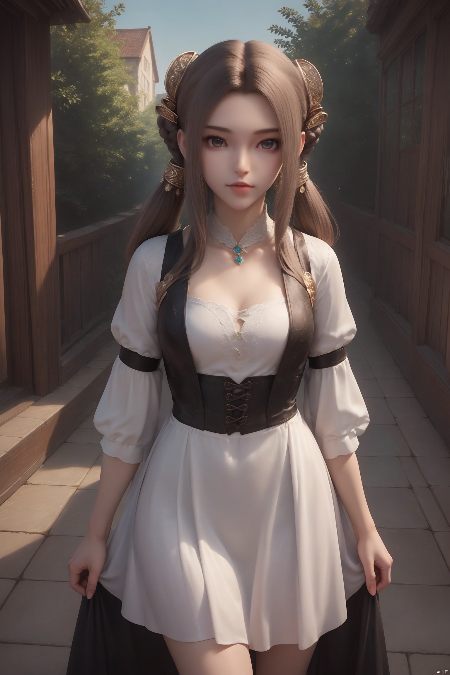 score_9,score_8_up,score_7_up,source_anime,1girl, solo,looking at viewer, hair ornament, dress, 