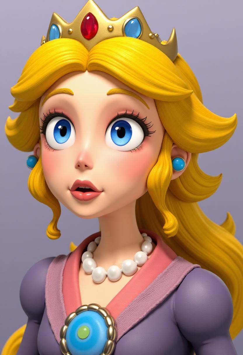 Princess Peach portrait in tburton_style on Tensor.Art