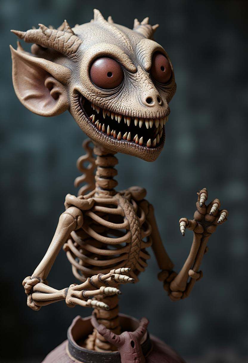 tburton_style,  a skeleton dragon on Tensor.Art