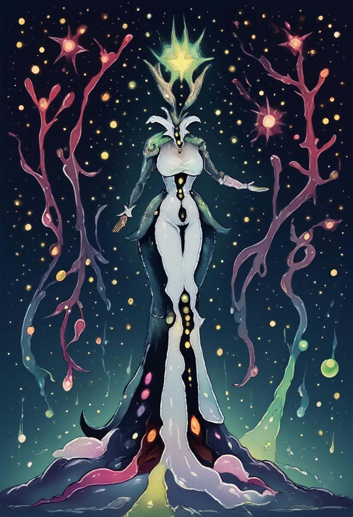 minimal1st image of shogg0th with a maid_dress,  cosmic background on Tensor.Art