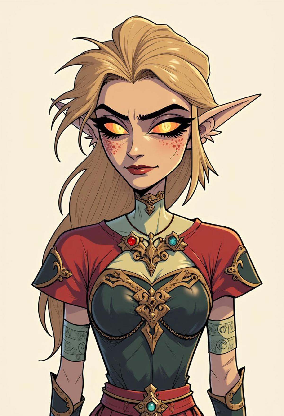drawn in hhstyle,  upper body image of Princess Zelda on Tensor.Art