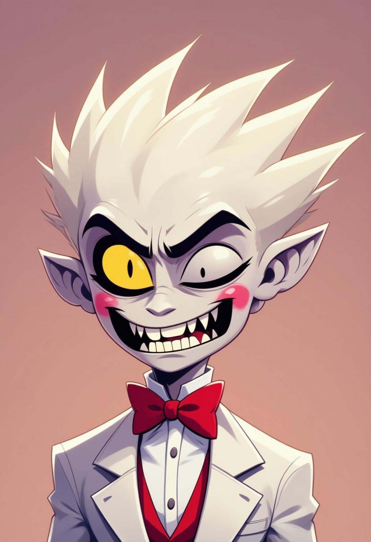 cartoon,  demon with a pale,  almost white skin tone on Tensor.Art