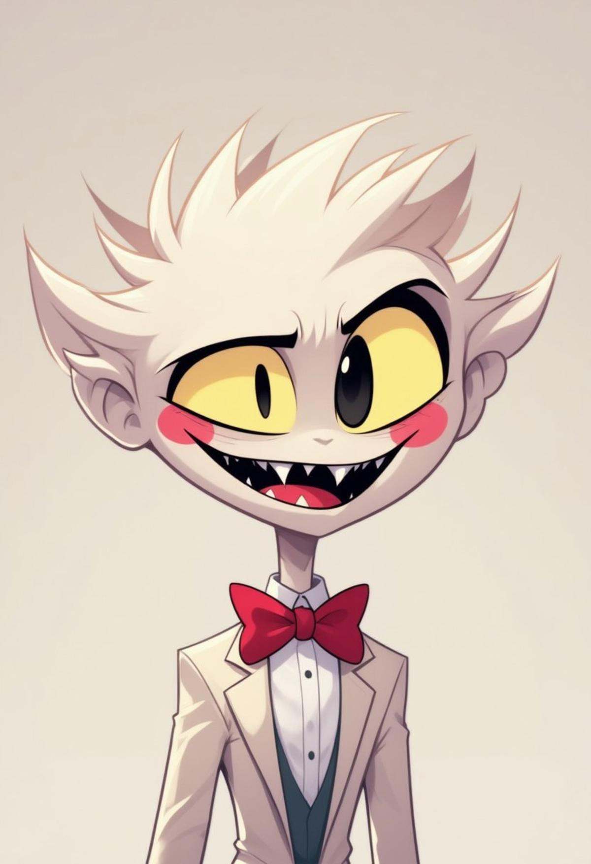 cartoon,  demon with a pale,  almost white skin tone on Tensor.Art