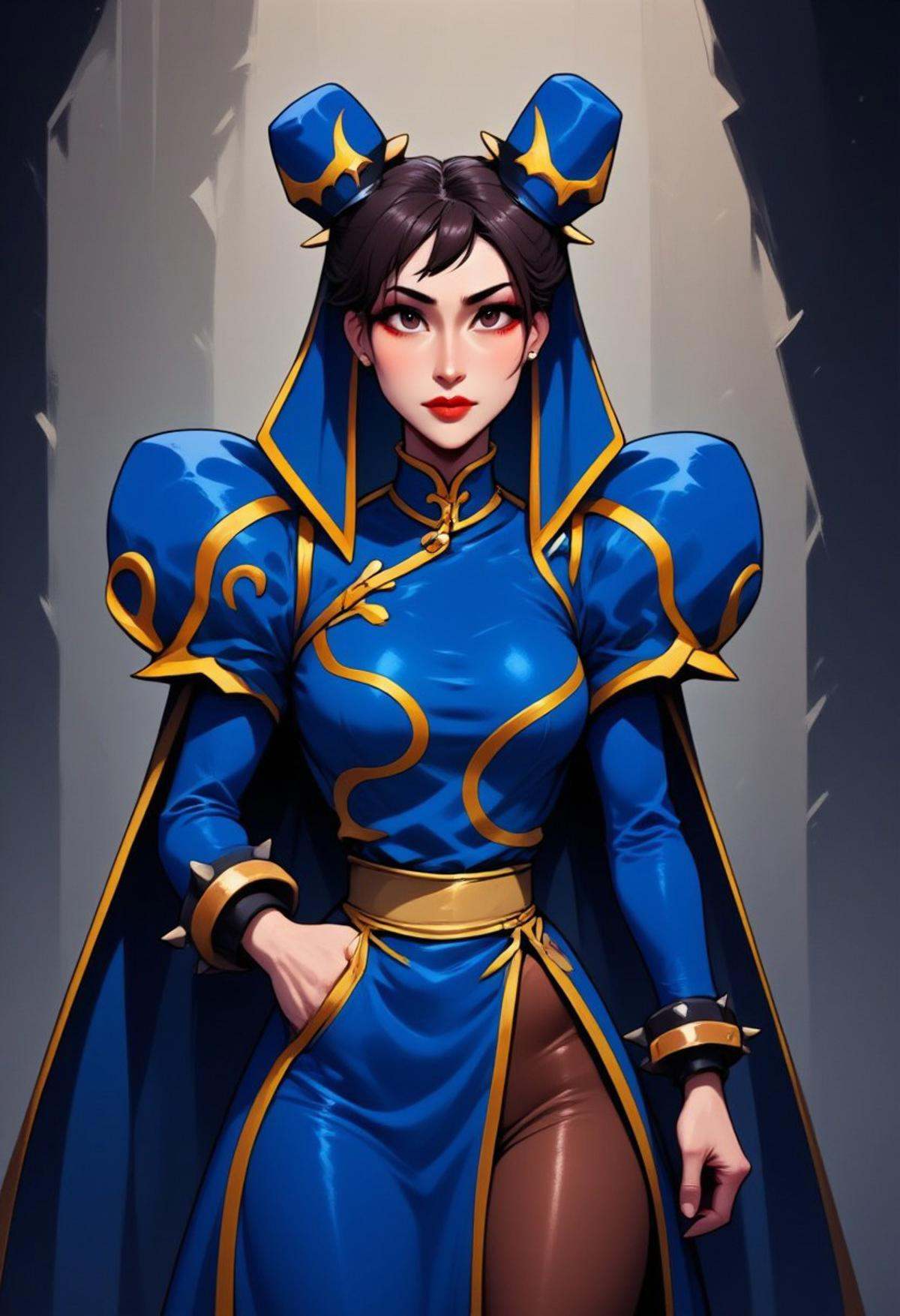 chunli,  classic blue dress,  pelvic curtain on Tensor.Art