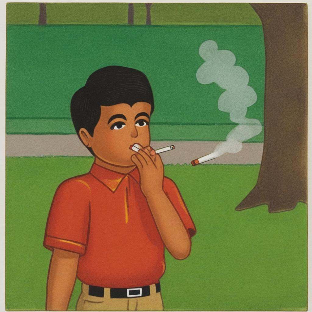 adarsh_balak,  1boy in a park smoking a Cigarette,  outdoors on Tensor.Art