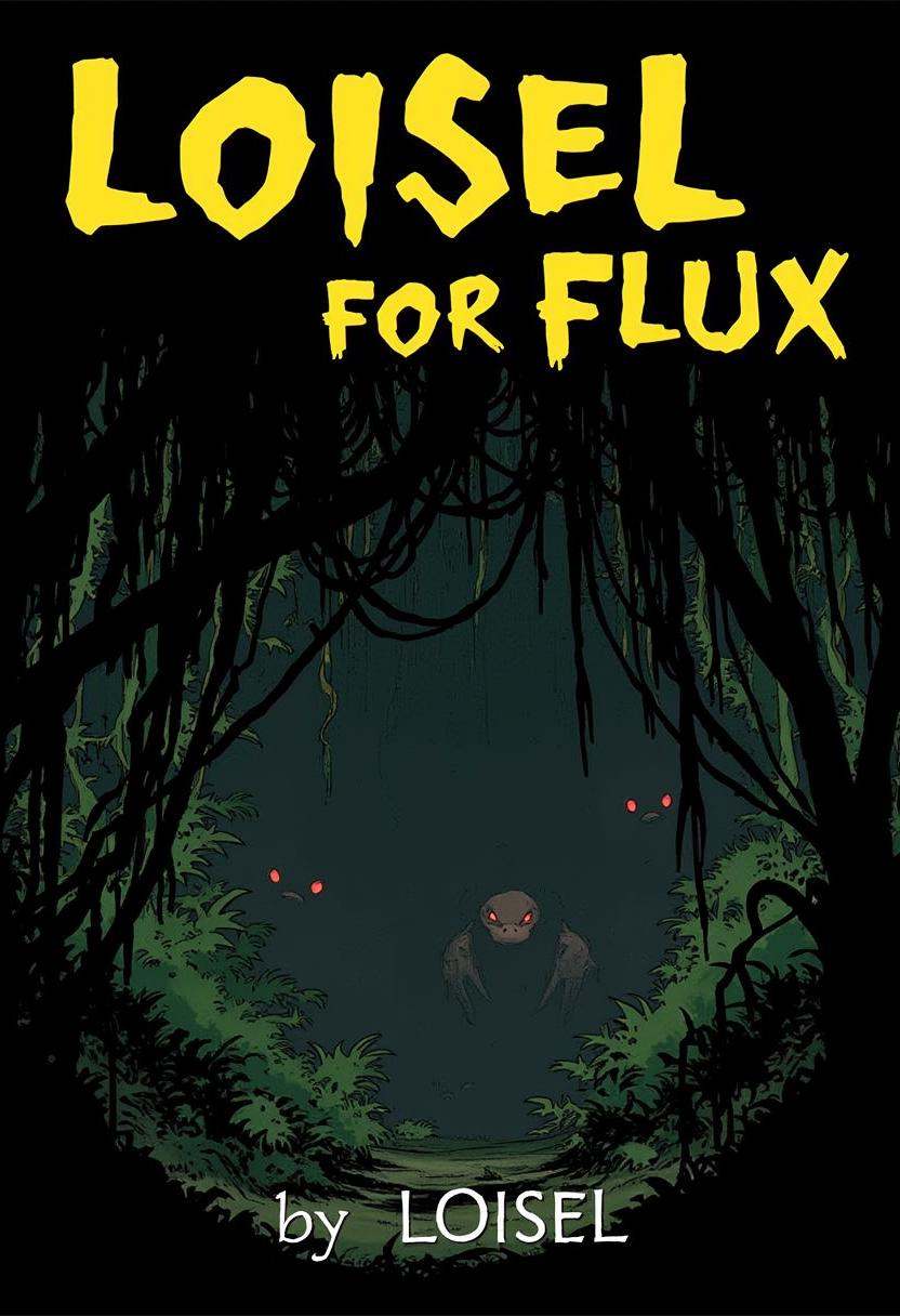 Title page,  "LOISEL FOR FLUX",  yellow text on a dark background on Tensor.Art