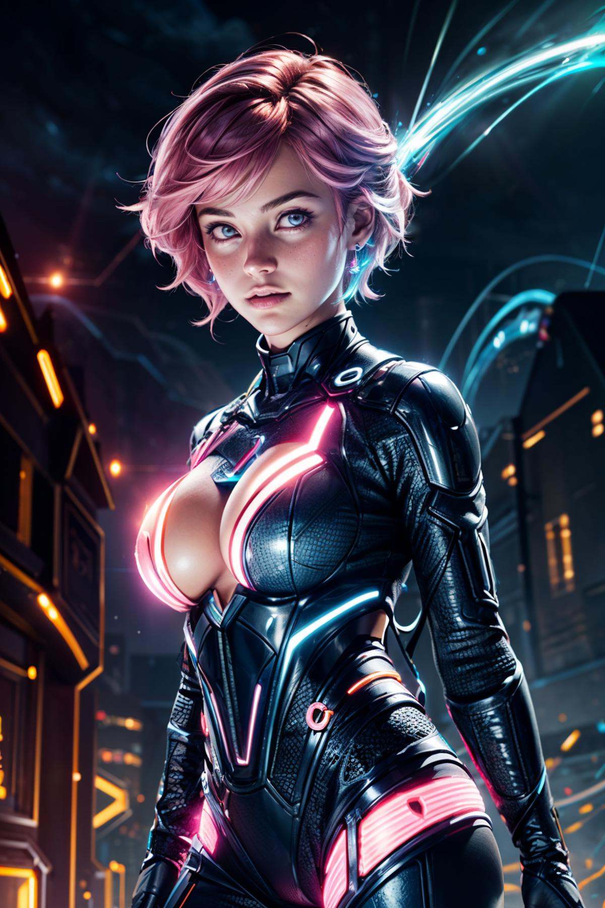 citron legacy,  excessive energy,  colored glowing hair on Tensor.Art