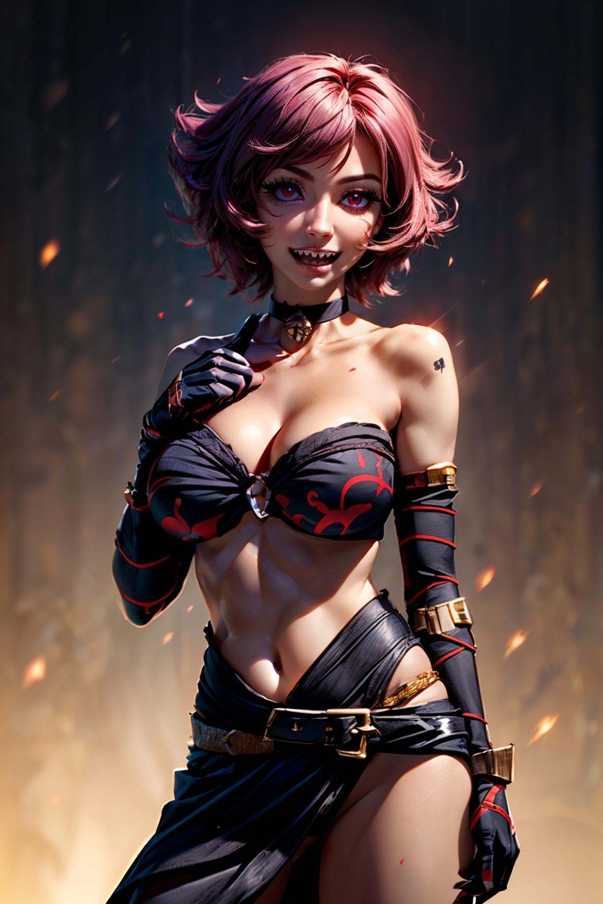 CultistChan,  purple hair,  red eyes on Tensor.Art