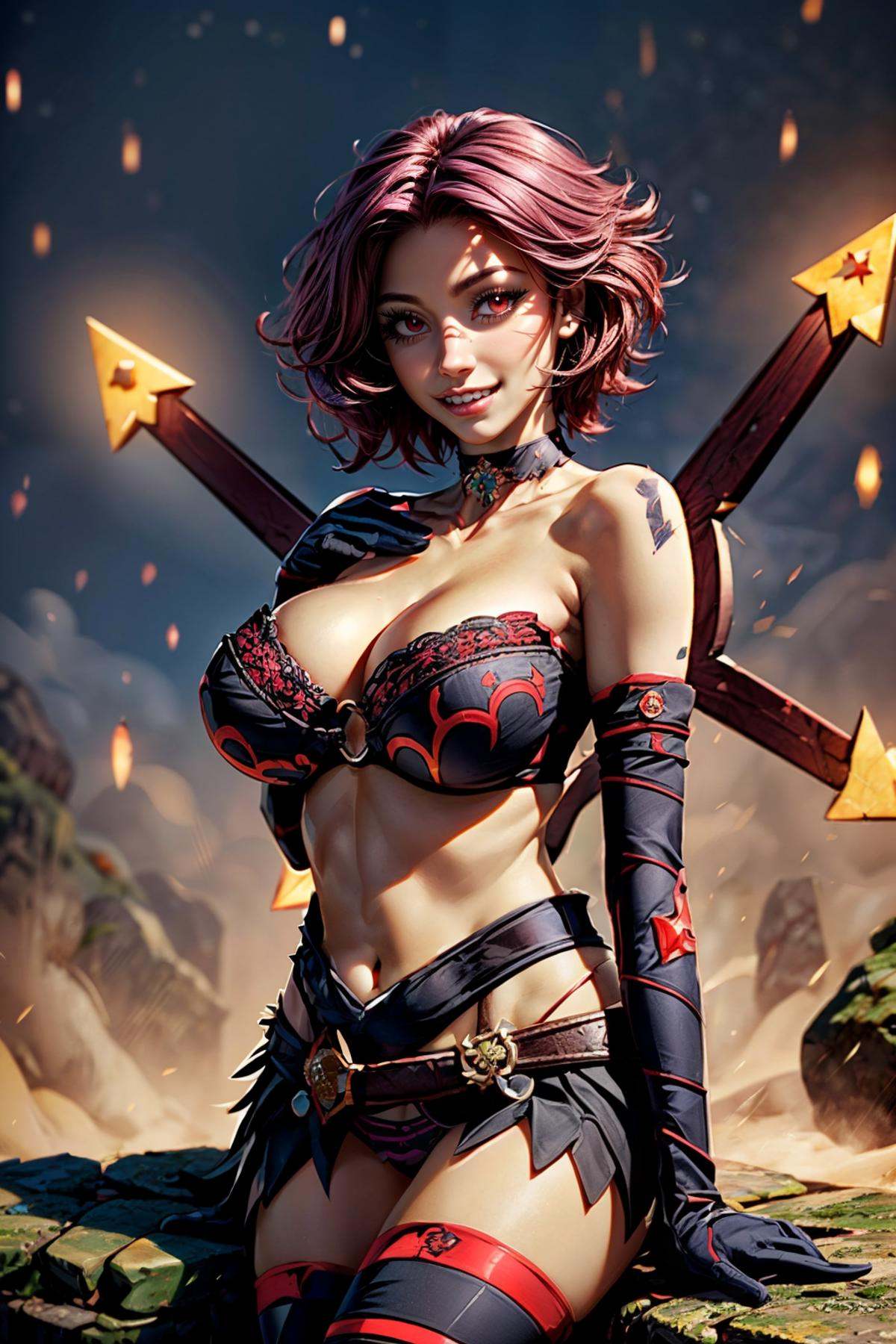CultistChan,  purple hair,  red eyes on Tensor.Art