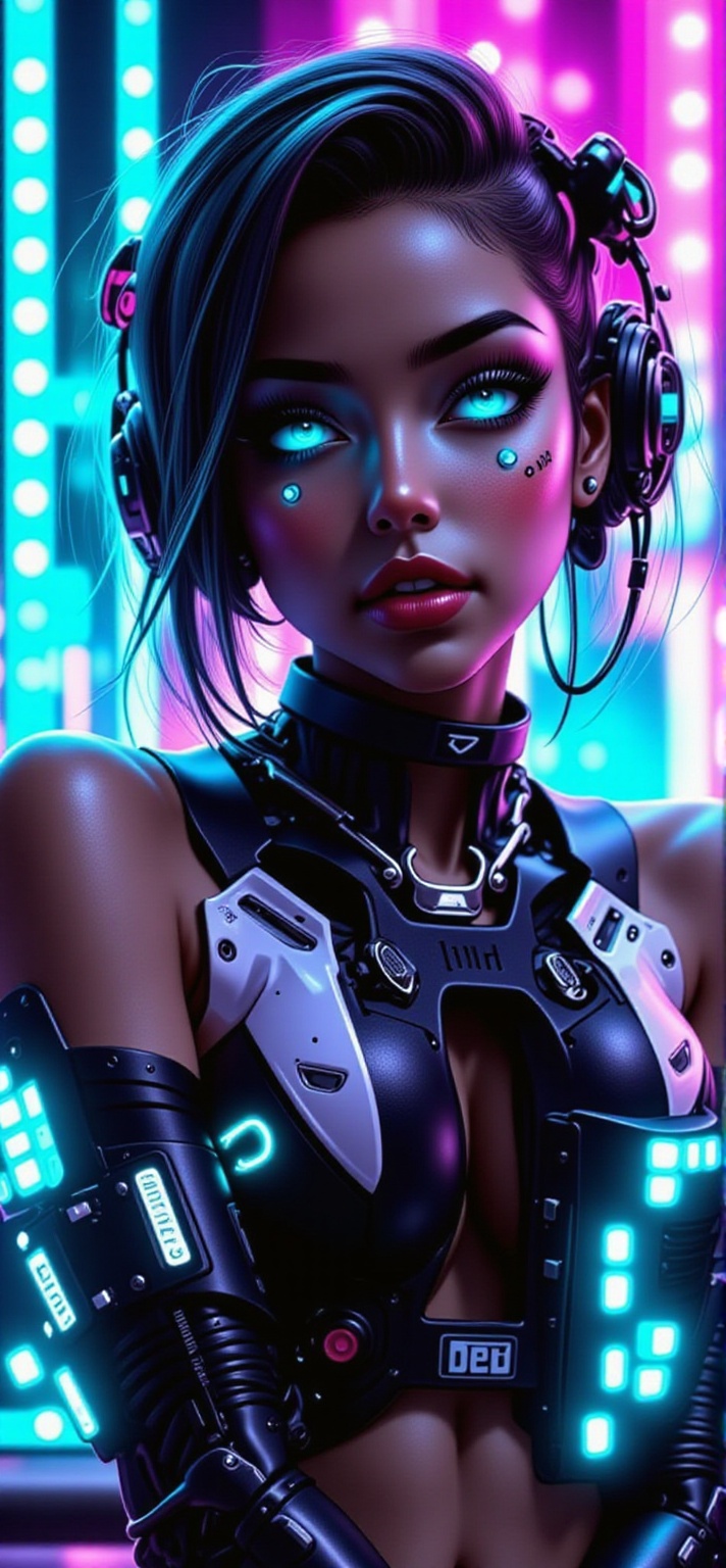 (Female Protogen),  cyber punk,  mechanical on Tensor.Art