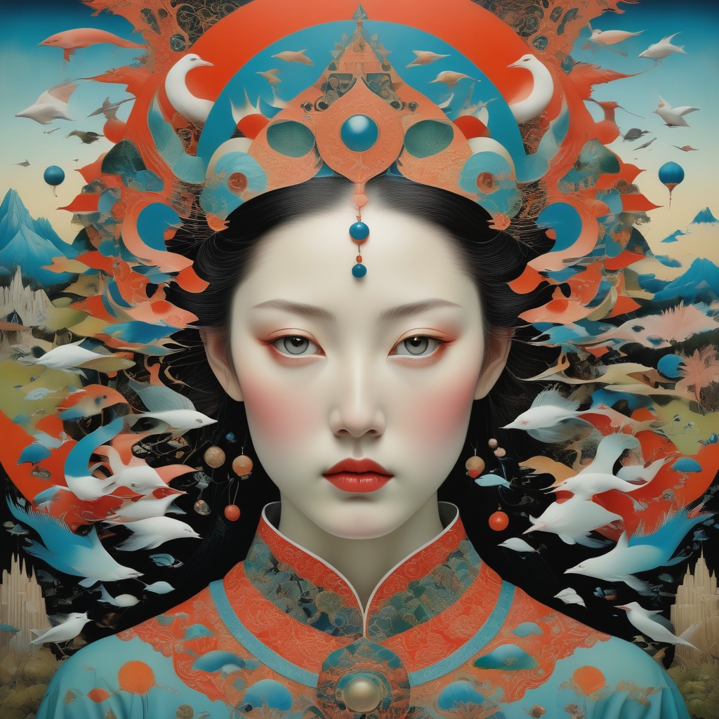 1 girl's face is Caucasian,  photography in the style of detailed hyperrealism ,  creature on Tensor.Art