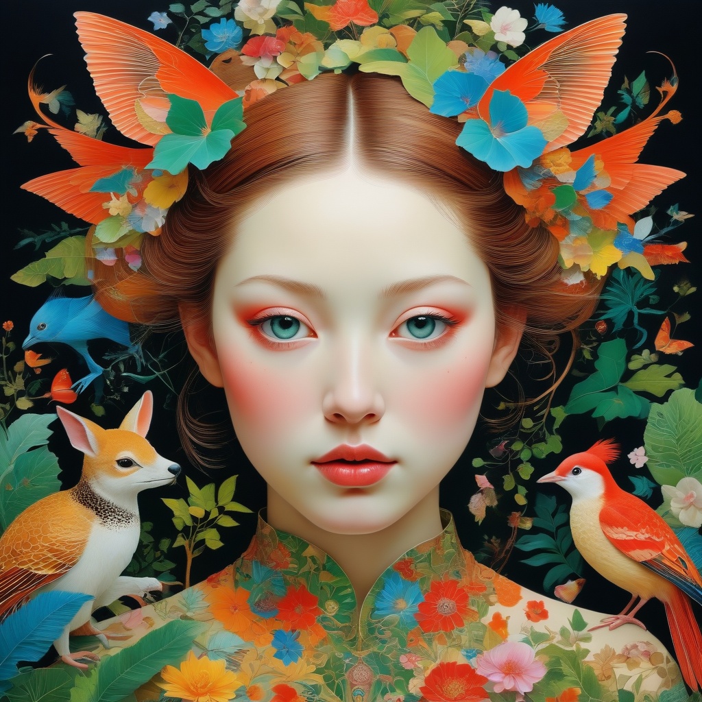 1 girl's face is Caucasian,  photography in the style of detailed hyperrealism ,  creature on Tensor.Art